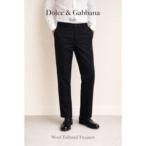 Dolce & Gabbana Italy Wool Dress Pants 31x29 Black Tailored Trousers